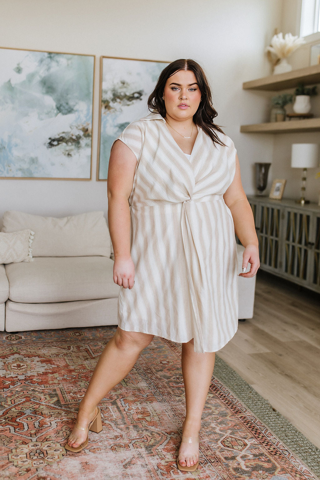 Twisted and Tailored Striped Dress - Southern Divas Boutique
